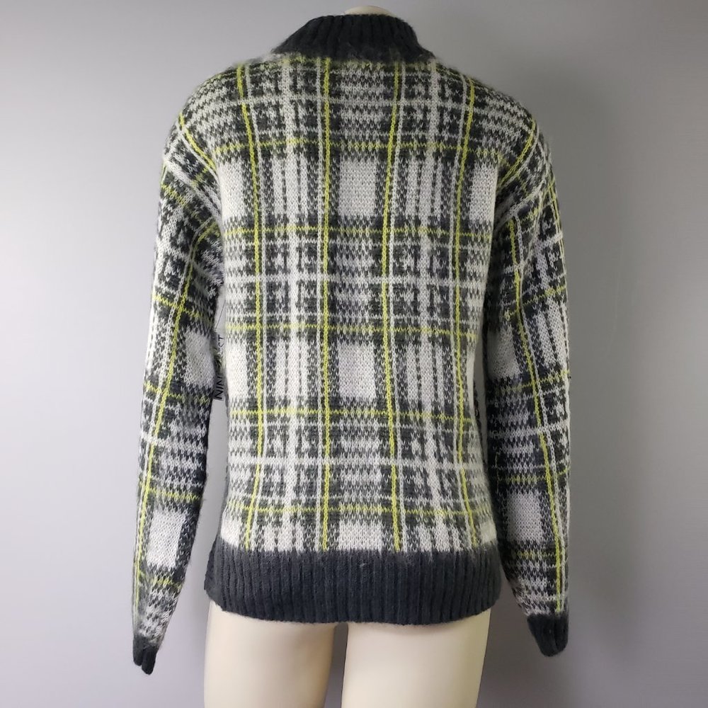 NWT Nine West plaid Boxy soft knit sweater plaid pattern - Picture 3 of 7
